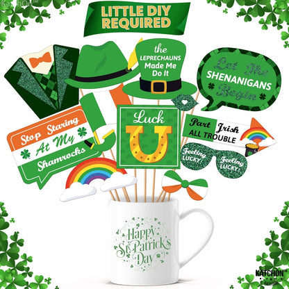 KatchOn, St Patricks Day Photo Booth Props - Pack of 38, St Patricks Day Decorations | St Patricks Day Photo Props, St Patricks Day Selfie Props, Saint Patricks Day Decorations | St Patricks Day Décor