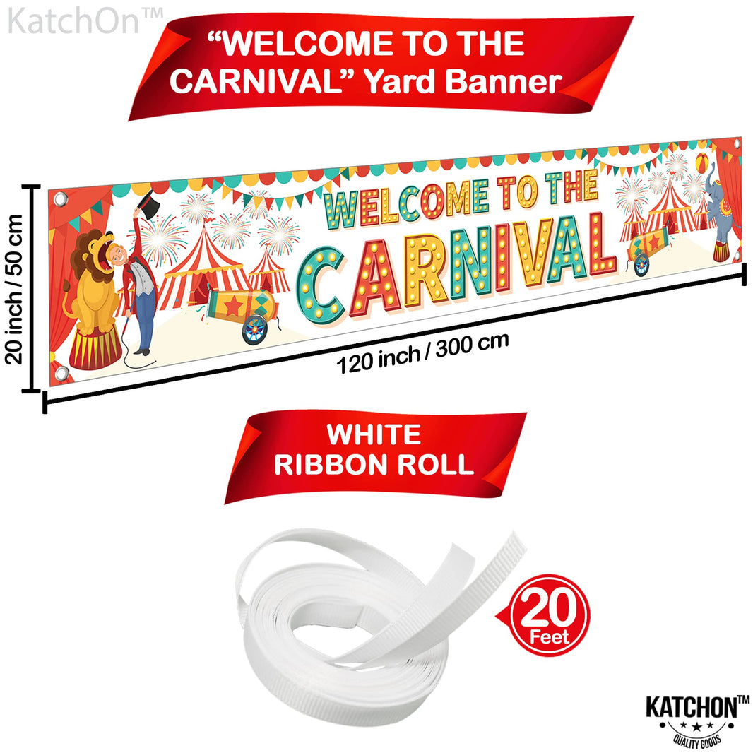 KatchOn, XtraLarge Welcome to the Carnival Banner - 120x20 Inch | Carnival Decorations for carnival Games for Party | Circus Theme Party Decorations