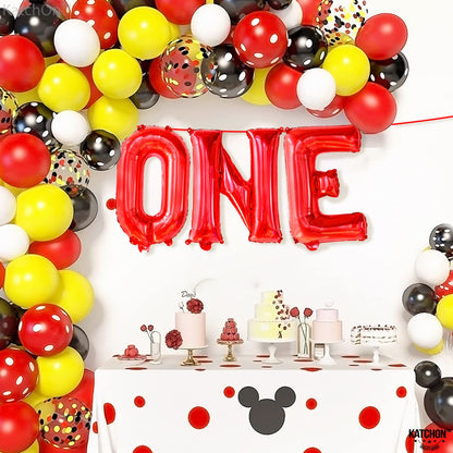 KatchOn, Big Red One Balloon for First Birthday - 16 Inch | One Balloons, Foil Balloon for Berry First Birthday Decorations | 1st Bday Decoration for Boy, Girl | 1st Anniversary Decorations