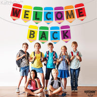 KatchOn Pre-Strung Welcome Back Banner - 10 Feet, Welcome Back Decorations