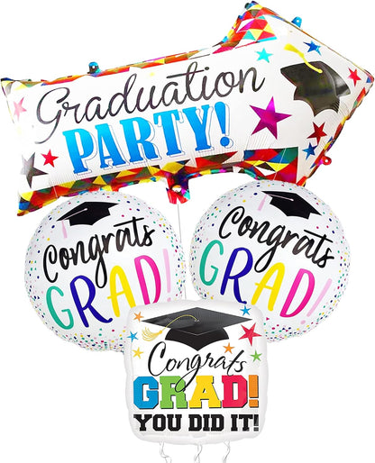 KatchOn, Kindergarten Graduation Balloons - 20 Inch, Pack of 4 | Congrats Grad Balloon, Kindergarten Graduation Decorations 2026 | Graduation Foil Balloons, 2026 Graduation Balloons
