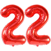 KatchOn, Red 22 Balloon Number - 40 Inch | 22 Number Balloons | Birthday Decorations for Women, Men | 22nd Happy Anniversary Decorations | Red Birthday Decor