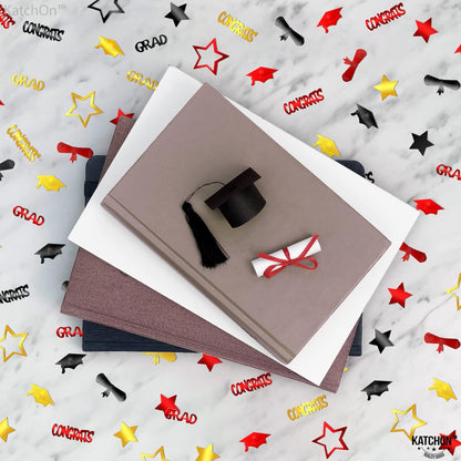 KatchOn, Shiny Congrats Grad Confetti 2026 - Pack of 1300 | Black, Red and Gold Graduation Confetti Class of 2026, 2026 Graduation Decorations | Class of 2026 Decorations