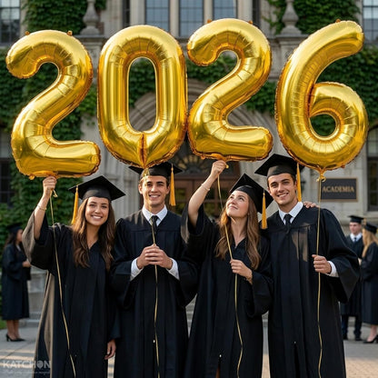 KatchOn, Gold 2026 Balloons for Graduation Decor - 16 Inch | 2026 Balloon Numbers for 2026 Graduation Decorations | 2026 Gold Balloon | Graduation Decorations Balloons | Graduation Party Decorations