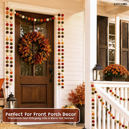KatchOn, Pom Pom Garland - Pack of 3 for Fall Decorations, Fall Decor
