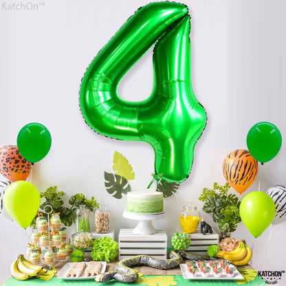 KatchOn, Dark Green Number 4 Balloons - 40 Inch | 4 balloon Green for Birthdays | 4th Birthday Balloons Boy, 4th Birthday Decorations for Boys | 4 balloon number for Anniversary Decorations