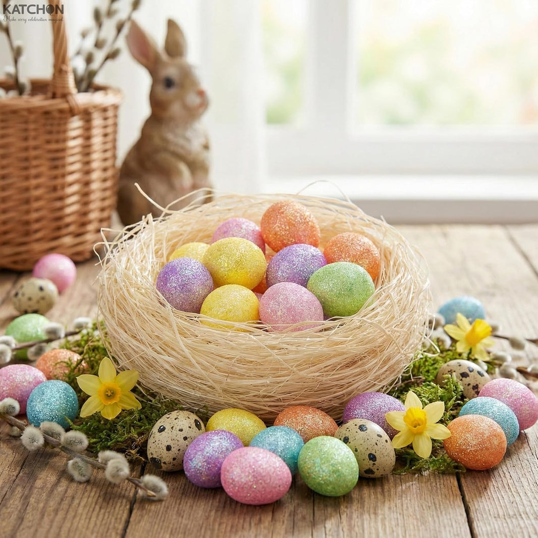 KatchOn, 240 Pc Assorted Mini Easter Eggs Bulk | Colorful Foam Tiny Easter Eggs 1.5×1.8 cm for Crafts | Easter Party Favors, Basket Stuffers | Easter Decorations for Home Decor