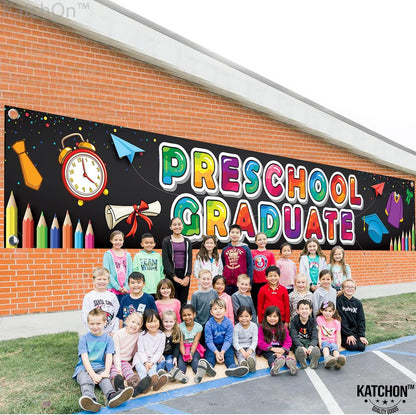 KatchOn, Preschool Graduation Banner 2024-120x20 Inch | Preschool Graduation Yard Sign 2026 | Preschool Graduation Decorations 2026 | Prek Graduation Banner for Prek Graduation Decorations