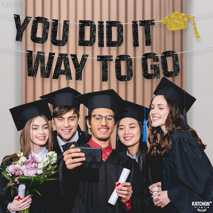 2026 Graduation Decorations | Glitter You Did It Banner 2026 Graduation Banner - Large 10 Feet | Way to Go Banner, 2026 Grad Party Decorations | You Did It Decorations | KatchOn