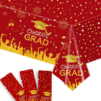 KatchOn, Red and Gold Graduation Tablecloth - 108x54 Inch, Pack of 3 | Congrats Grad Tablecloth | Red and Gold Graduation Decorations 2026 | 2026 Graduation Table Decorations