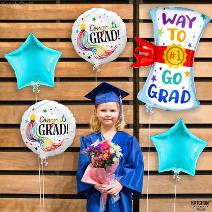 Graduation Decorations 2026 | Kindergarten Graduation Balloons - Pack 5 | Congrats Grad Balloon, Kindergarten | Pre K Graduation Decorations, Pre School Graduation Decorations, KatchOn