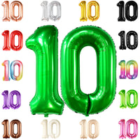 KatchOn, Giant Dark Green 10 Balloon Number - 40 Inch | 10th Birthday Decorations | Dark Green 10th Birthday Balloons for 10 Birthday Decorations Dark Green | Dark Green Number 10 Balloons