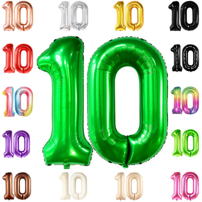 KatchOn, Giant Dark Green 10 Balloon Number - 40 Inch | 10th Birthday Decorations | Dark Green 10th Birthday Balloons for 10 Birthday Decorations Dark Green | Dark Green Number 10 Balloons