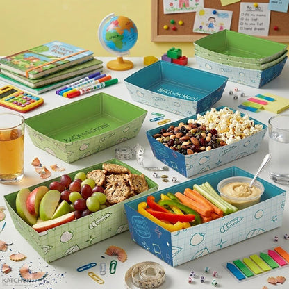 KatchOn Back to School Paper Food Trays- 50 Pack Disposable