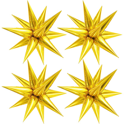 KatchOn, Gold Spike Balloon Foil - Big 26 Inch, Pack of 50 | Gold Star Balloons for Birthday, Anniversary, Bachelorette Decorations | Balloons for Thanksgiving, Fall, Halloween Decorations,