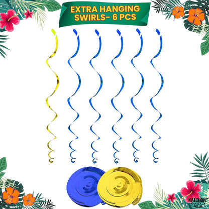 KatchOn Tropical Hanging Swirl Decoration, Pack of 20 | Jungle Decoration for Jungle Party Decorations, Tropical Birds Decorations