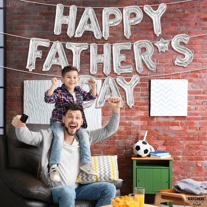 KatchOn, Happy Fathers Day Balloon – 16-Inch | Happy fathers day banner for Fathers Day Decorations | Fathers Day Sign for father's day decorations | Photo Booth Backdrop