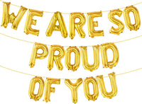 KatchOn, We Are So Proud Of You Balloons - 16 Inch, Gold Congratulations Balloons | We are so proud of you banner for Congratulations Decoration 2026 | Gold Grad Banner for Graduation Decorations 2026