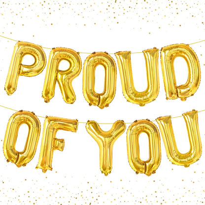 KatchOn, Gold Proud of You Balloons - 16 Inch | Mylar Foil Balloon Banner For Graduation Party Decorations | We Are So Proud Of You Balloon Banner For Graduation Decorations 2026