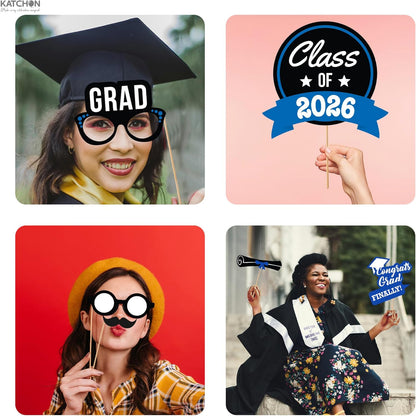 KatchOn, Graduation Photo Booth Props 2026 - Pack of 21 | 2026 Graduation Photo Props for Blue and White Graduation Decorations 2026 | Graduation Picture Props, 2026 Graduation Decorations