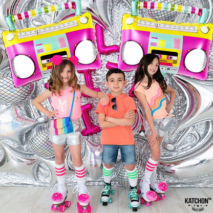 KatchOn, Large Boombox Balloon Set - 22 Inch | 90s Balloons for 90s Party Decorations, Disco Party Decorations | 80s Balloons, Boom Box Balloons for Roller Skate Party Decorations | Boombox Balloons
