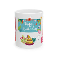 Happy Birthday Tropical - Customizable 'Years' and 'Photo' Ceramic Mug