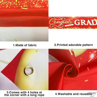 Graduation Decorations 2026 | Xtralarge Red And Gold Congrats Grad Banner 2026-120x20 Inch | Graduation Yard Banner | Congrats Grad Yard Banner | Graduation Yard Signs | Katchon