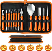 KatchOn, Professional Pumpkin Carving Kits - Pack of 31 | Halloween Pumpkin Carving Tools, 13 Pcs Heavy Duty Stainless Steel | 18 Pcs Pumpkin Carving Stencils for Halloween Decor Jack-O-Lanterns