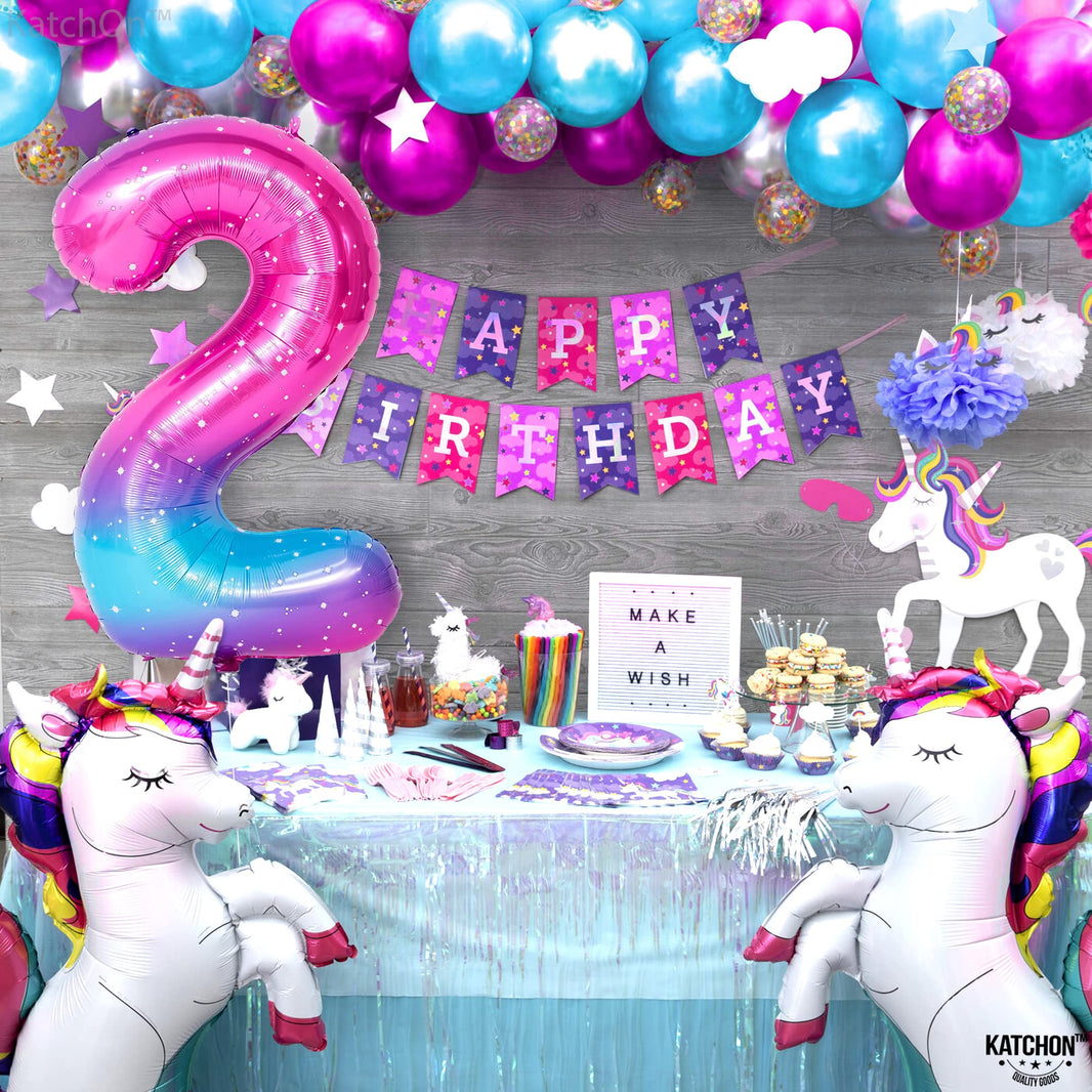 KatchOn, Giant Rainbow 2 Balloon Number - 40 Inch | Number 2 Balloons for Birthdays | 2 Year Old Balloon for 2th Birthday Decorations Girl | Number Balloons for Anniversary Decorations