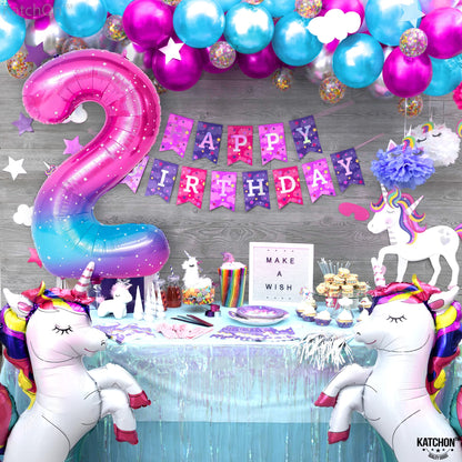 KatchOn, Giant Rainbow 2 Balloon Number - 40 Inch | Number 2 Balloons for Birthdays | 2 Year Old Balloon for 2th Birthday Decorations Girl | Number Balloons for Anniversary Decorations