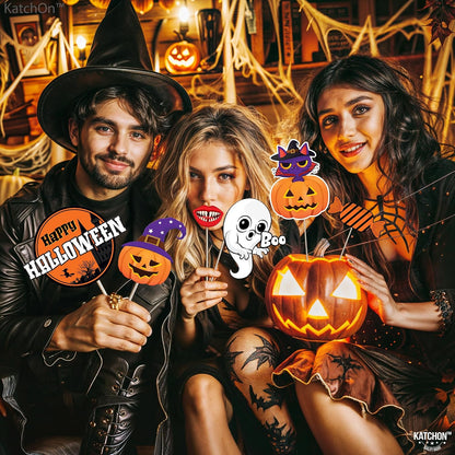 KatchOn Scary Halloween Photo Booth Props, Pack of 40