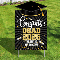Graduation Decorations 2026 | Graduation Yard Signs Class Of 2026-16x10 Inches | Black And Gold Congrats Grad Yard Sign | Graduation Lawn Signs for Black And Gold,Congrats Grad Decorations, Katchon