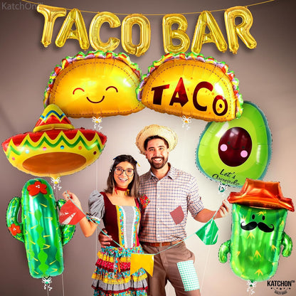 KatchOn, Taco Bar Decorations - Pack of 13 | Taco Bar Balloons, Fiesta Balloons | Taco Party Decorations, Fiesta Party Decorations | Cactus Balloons, Avocado Balloon | Taco Birthday Party Decorations