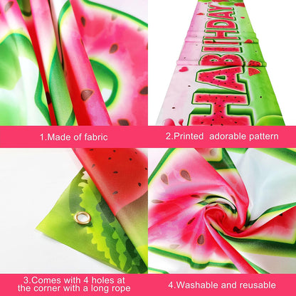 KatchOn Watermelon Birthday Banner 120x20 Inch, Watermelon Birthday Decor | One In A Melon Party Decorations, Watermelon Yard Banner, Summer Party Decorations, Watermelon Party Supplies