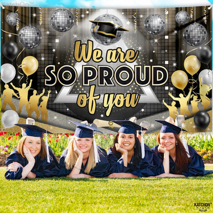 KatchOn, We are So Proud of You Banner - XtraLarge, 72x44 Inch | Disco Graduation Banner for Class of 2026 Graduation Decorations 2026 Congratulations Decorations Proud of You Decor