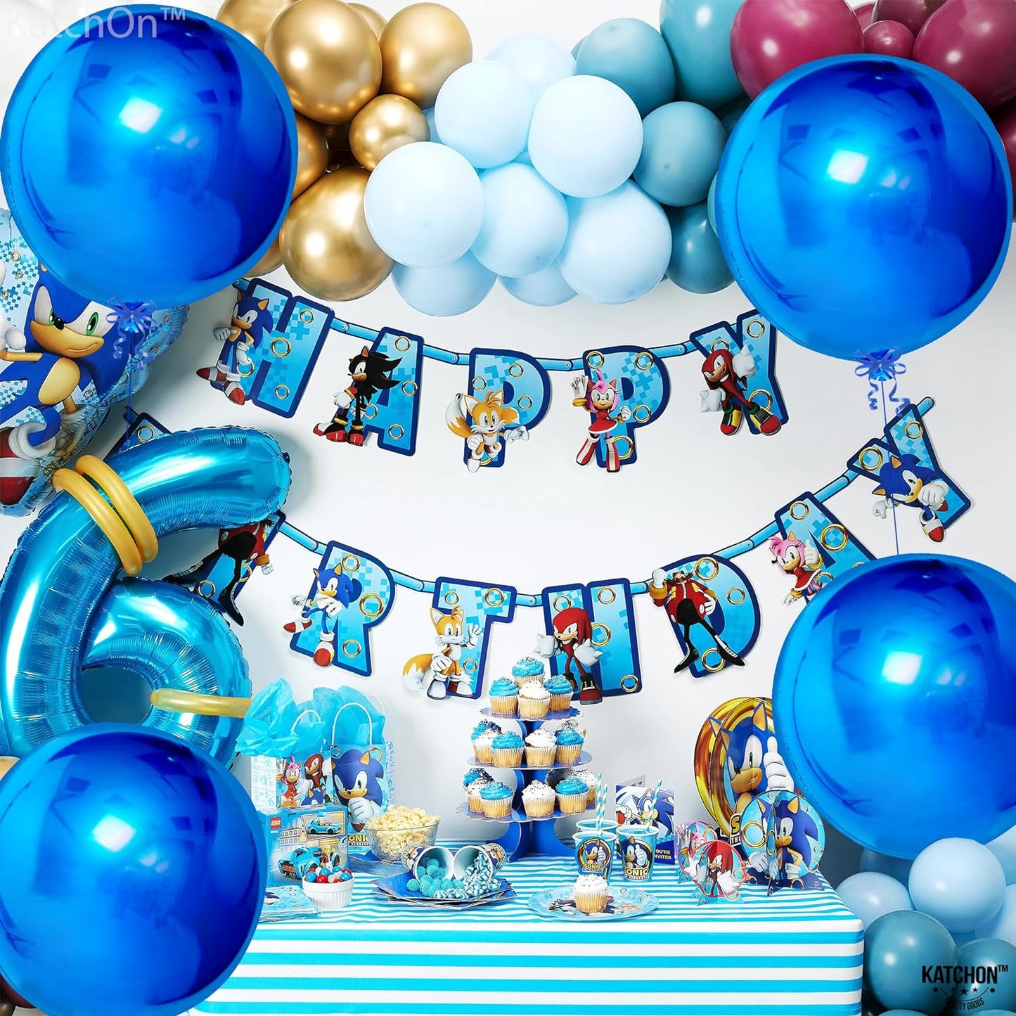 KatchOn, Large Royal Blue Balloons - 22 Inch, Pack of 6 | Royal Blue Mylar Balloons, Royal Blue Metallic Balloons for Royal Blue Party Decorations | Blue Foil Balloons, Under The Sea Party Decorations