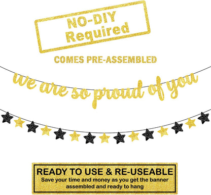 KatchOn, We are So Proud of You Banner - 10 Feet No DIY | Glitter Grad Banners, Graduations Garland, 2026 Graduation Decorations | We are Proud of You Banners, 2026 Graduation Party Decorations