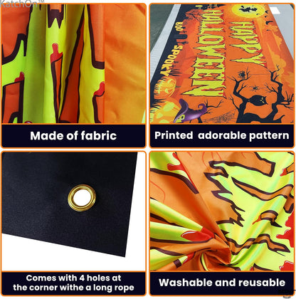 KatchOn Spooky Happy Halloween Banner 72x44 Inch