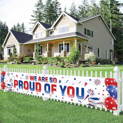 KatchOn, We Are So Proud of You Banner - XtraLarge, 120x20 Inch | Graduation Yard Banner for 2026 Graduation Decorations | Red and Blue Graduation Decorations 2026
