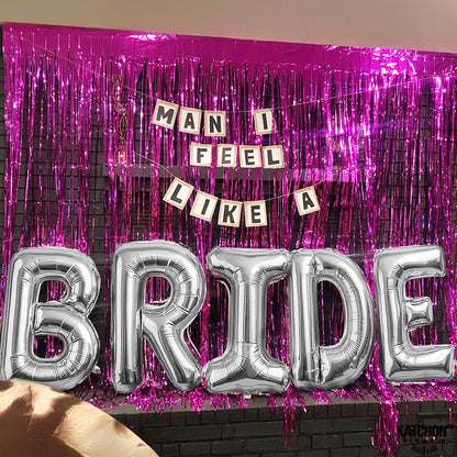 KatchOn, Giant Bride Balloons Silver - 40 Inch | Bachelorette Party Decorations | Silver Bride Balloons Bachelorette for Bridal Shower Decorations | Bridal Shower Balloon