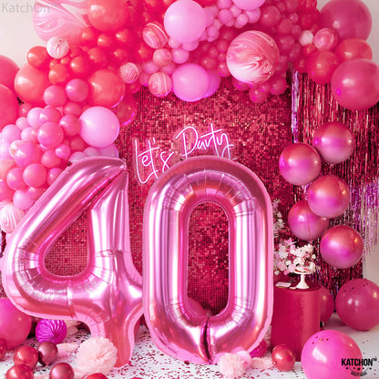 KatchOn, Hot Pink 40 Balloon Numbers - 40 Inch | Hot Pink 40th Birthday Balloons For 40th Birthday Decorations, Happy Anniversary Decorations | 40th Birthday Decorations For Women