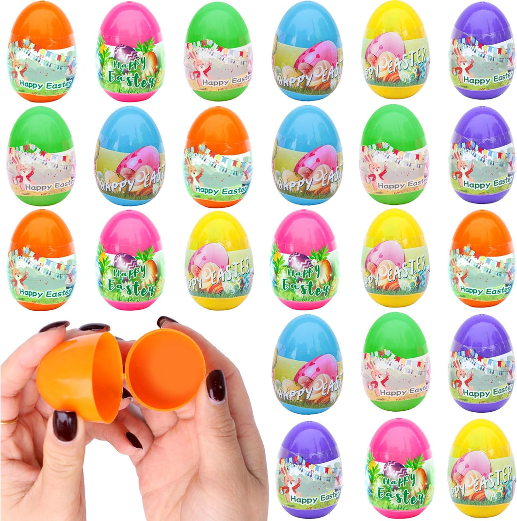 KatchOn, 24 Pcs Prefilled Easter Eggs Bulk | Surprise Gifts Inside Easter Eggs for Easter Basket Stuffers | Easter Party Favors for Classroom Easter Party Supplies for Easter Decor