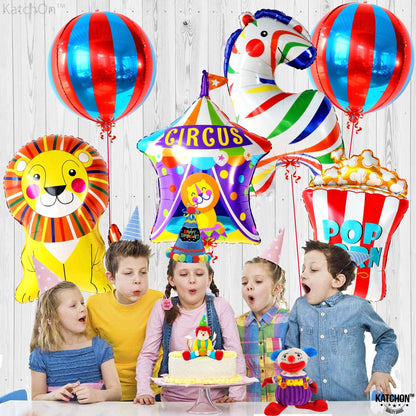 KatchOn, Circus Balloons for Carnival Decorations - Pack of 6 | Carnival Balloons for Carnival Party Decorations | Popcorn balloons, Circus Theme Party decorations | Carnival Games