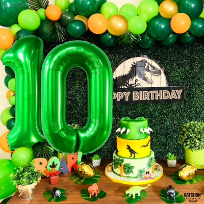KatchOn, Giant Dark Green 10 Balloon Number - 40 Inch | 10th Birthday Decorations | Dark Green 10th Birthday Balloons for 10 Birthday Decorations Dark Green | Dark Green Number 10 Balloons