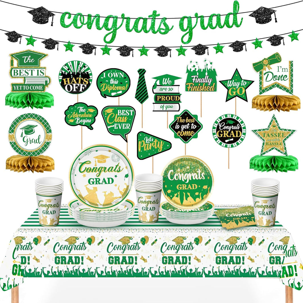 Graduation Decorations 2026, Graduation Decorations Class of 2026 - Pack of 168, Serve 25 | Glitter Congrats Grad Banner, 2026 Graduations Party Decorations | Grad Photo Props, KatchOn