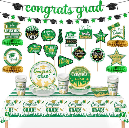 Graduation Decorations 2026, Graduation Decorations Class of 2026 - Pack of 168, Serve 25 | Glitter Congrats Grad Banner, 2026 Graduations Party Decorations | Grad Photo Props, KatchOn