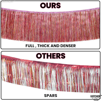 KatchOn, XtraLarge Pink Fringe Banner - 6.5 Ft ,Pack of 2 | Fringe Garland, Pink Streamers for Birthday,Gender Reveal, Bachelorette Party Decorations | Flamingo Party Decorations