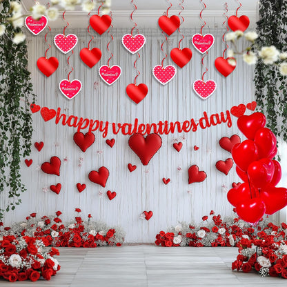 KatchOn, Red Hearts Swirls Valentines Hanging Decorations - Pack of 30, No DIY | Valentines Day Decorations Indoor, Hanging Hearts Decorations | Hanging Valentines Day Decorations | Valentines Décor
