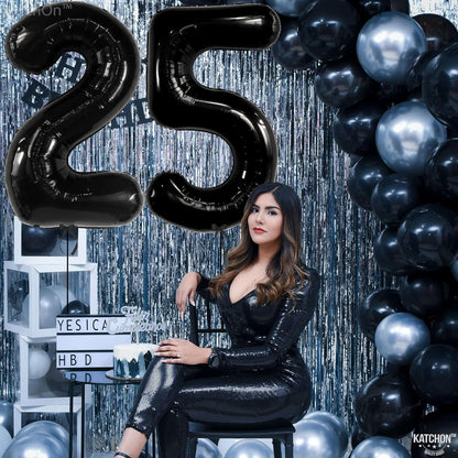 KatchOn, Black 25 Balloon Numbers - Huge, 40 Inch | 25th Birthday Decorations for Men | 25 Balloons, 25 Birthday Decorations For Men | 25th Birthday Decorations For Women, Black Birthday Decorations