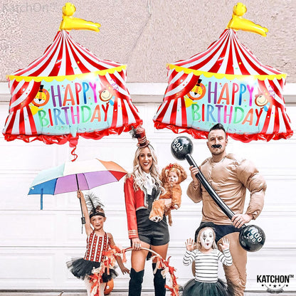 Katchon, Circus Tent Carnival Balloons - Gaint 30 Inch, Pack of 2 | Carnival Theme Party Decorations | Circus Balloons for Carnival Decorations | Birthday Party decorations | carnival Games
